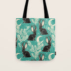 Jackalope - teal & black Tote Bag Gallery Image 1