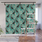 Jackalope - teal & black Wall Mural Gallery Image 1