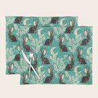 Jackalope - teal & black Placemat Gallery Image 1