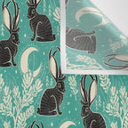 Jackalope - teal & black Wall Tapestry Gallery Image 3