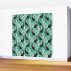Jackalope - teal & black Wall Mural Gallery Image 2