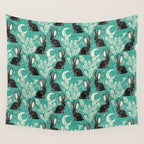 Jackalope - teal & black Wall Tapestry Gallery Image 4