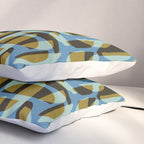 Simple Hand-cut Pattern #5 / Blue & Brown Pillow Sham Gallery Image 3