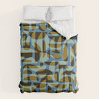 Simple Hand-cut Pattern #5 / Blue & Brown Comforter Gallery Image 6