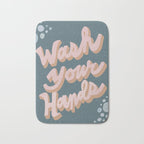 Wash Your Hands - Vintage Pink and Blue Bath Mat Gallery Image 1