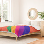 BE HAPPY - rainbow retro typography Duvet Cover Gallery Image 2