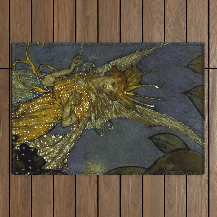 âThe Fairy Queenâ Fairy Tale Art by Edmund Dulac Outdoor Rug Gallery Image 1