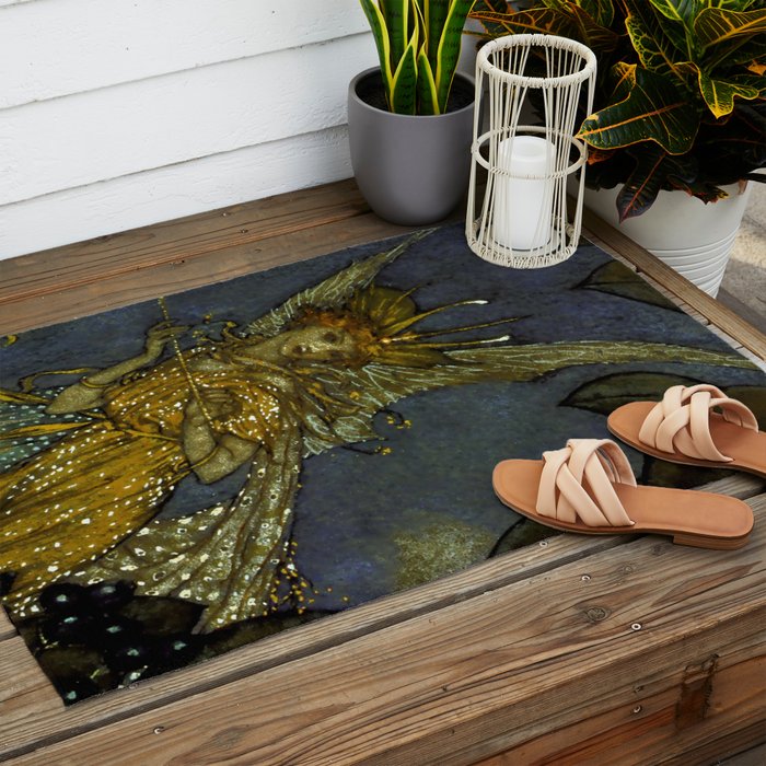âThe Fairy Queenâ Fairy Tale Art by Edmund Dulac Outdoor Rug Gallery Image 2