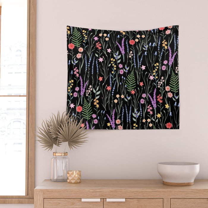 The meadows colorful floral pattern Wall Tapestry Gallery Image 2