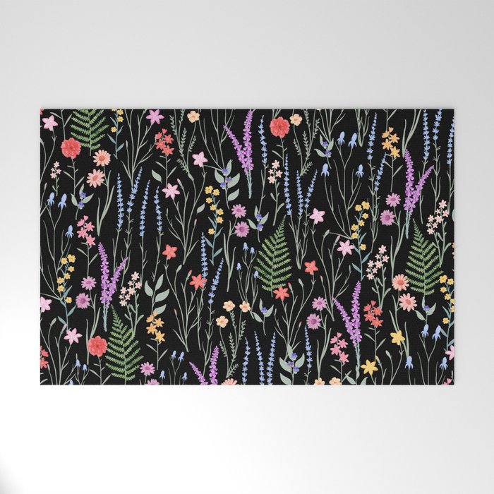 The meadows colorful floral pattern Welcome Mat Gallery Image 1