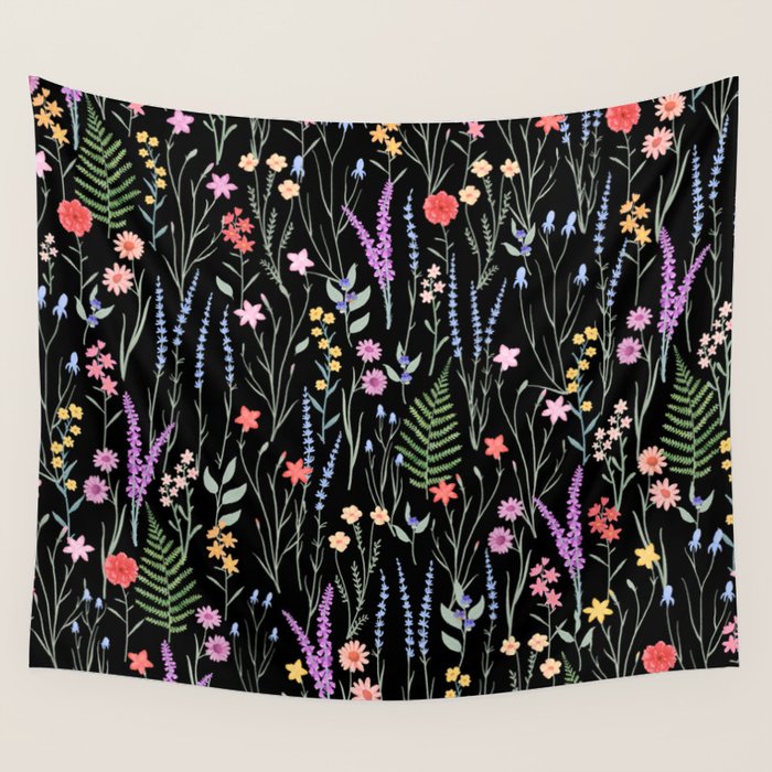 The meadows colorful floral pattern Wall Tapestry Gallery Image 4
