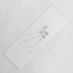 Minimal Line Art Woman with Flowers Yoga Mat Gallery Image 1