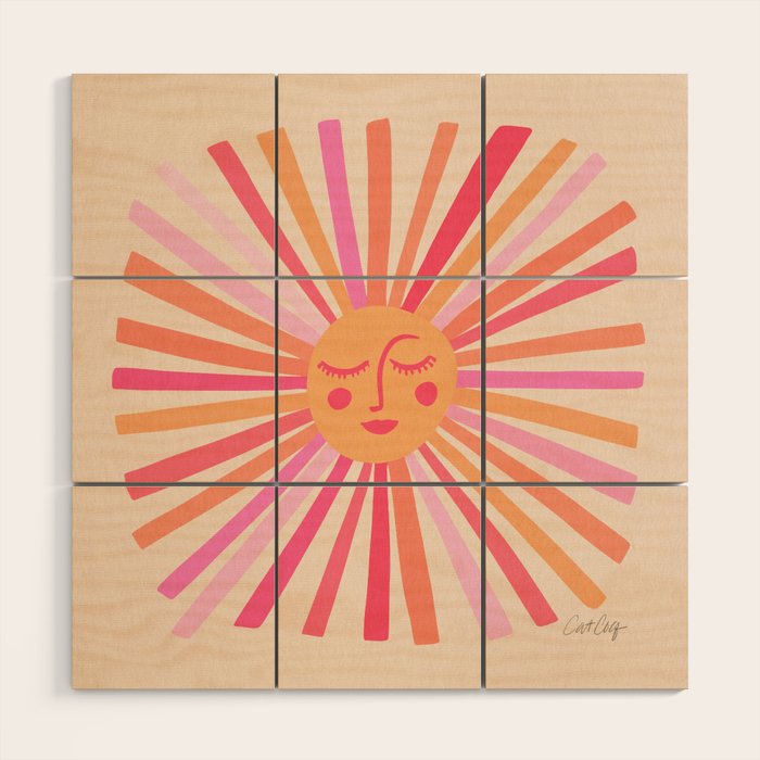 Sunshine - Pink Wood Wall Art Gallery Image 1