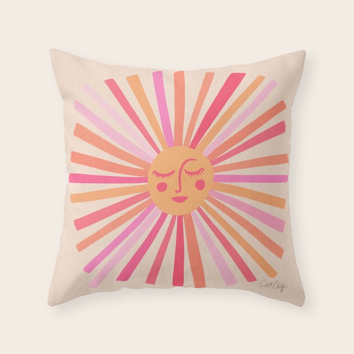 Sunshine - Pink Throw Pillow Gallery Image 6