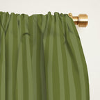 Olive Moss Vertical Stripes Rich Minimalist Pattern Window Curtain Gallery Image 2