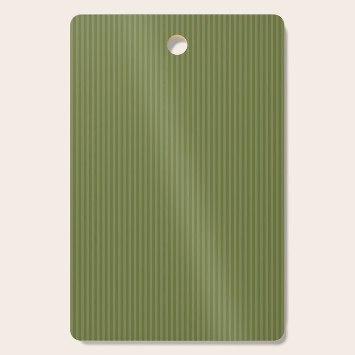 Olive Moss Vertical Stripes Rich Minimalist Pattern Cutting Board Gallery Image 1
