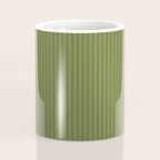 Olive Moss Vertical Stripes Rich Minimalist Pattern Coffee Mug Gallery Image 4