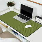 Olive Moss Vertical Stripes Rich Minimalist Pattern Desk Mat Gallery Image 2