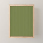 Olive Moss Vertical Stripes Rich Minimalist Pattern Mini Art Print Gallery Image 1