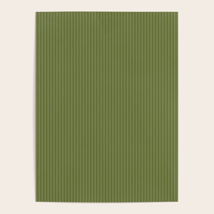 Olive Moss Vertical Stripes Rich Minimalist Pattern Poster Gallery Image 4