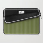 Olive Moss Vertical Stripes Rich Minimalist Pattern Laptop Sleeve Gallery Image 2