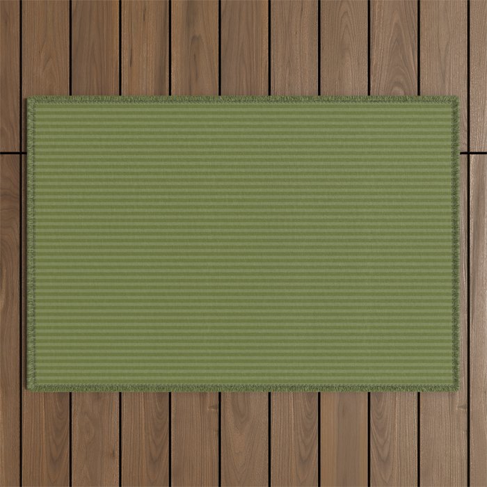Olive Moss Vertical Stripes Rich Minimalist Pattern Outdoor Rug Gallery Image 1