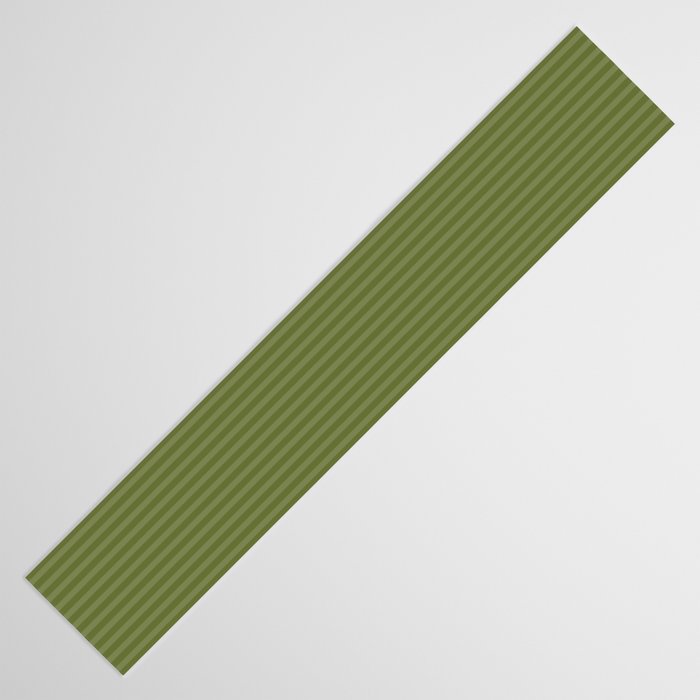 Olive Moss Vertical Stripes Rich Minimalist Pattern Table Runner Gallery Image 3