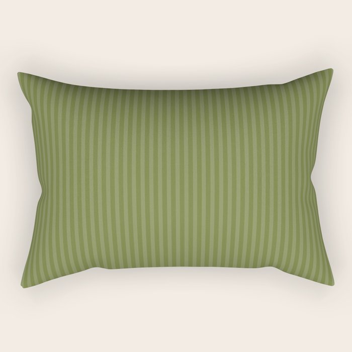 Olive Moss Vertical Stripes Rich Minimalist Pattern Rectangular Pillow Gallery Image 1