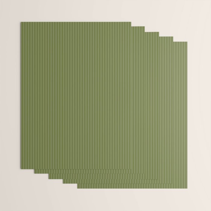 Olive Moss Vertical Stripes Rich Minimalist Pattern Wrapping Paper Gallery Image 3