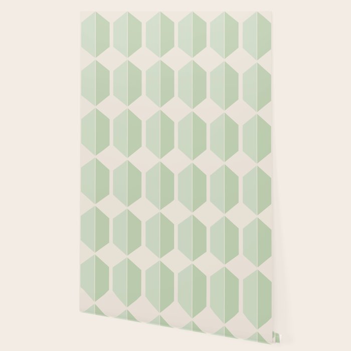 Hexagonal Pattern VI Soft Green Wallpaper Gallery Image 2