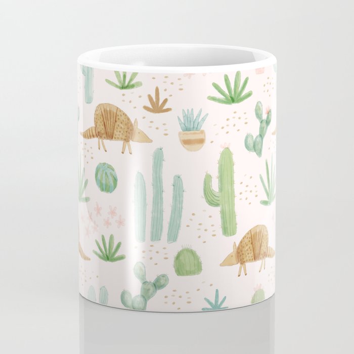 Armadillos in the Desert - Watercolor Coffee Mug Gallery Image 4