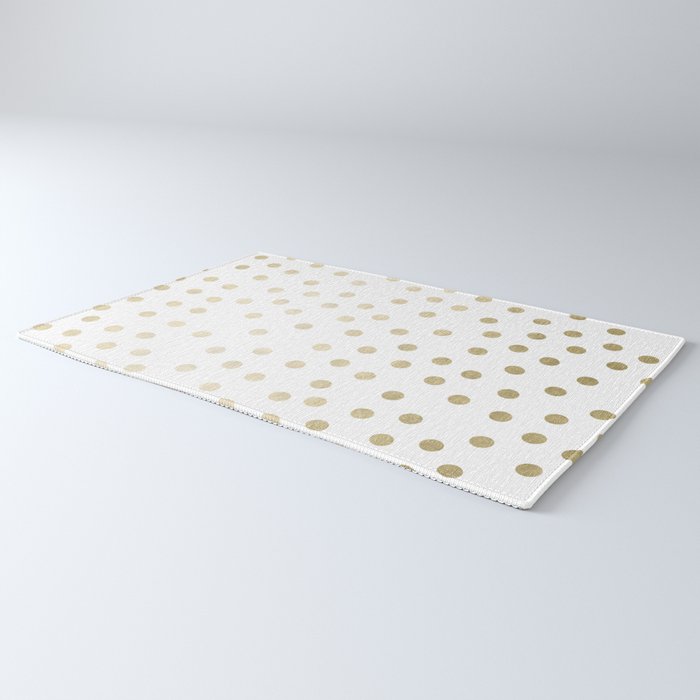 Stylish Gold Polka Dots Rug Gallery Image 3