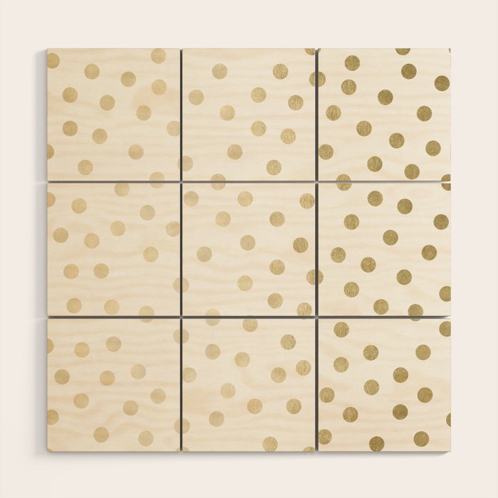 Stylish Gold Polka Dots Wood Wall Art Gallery Image 1