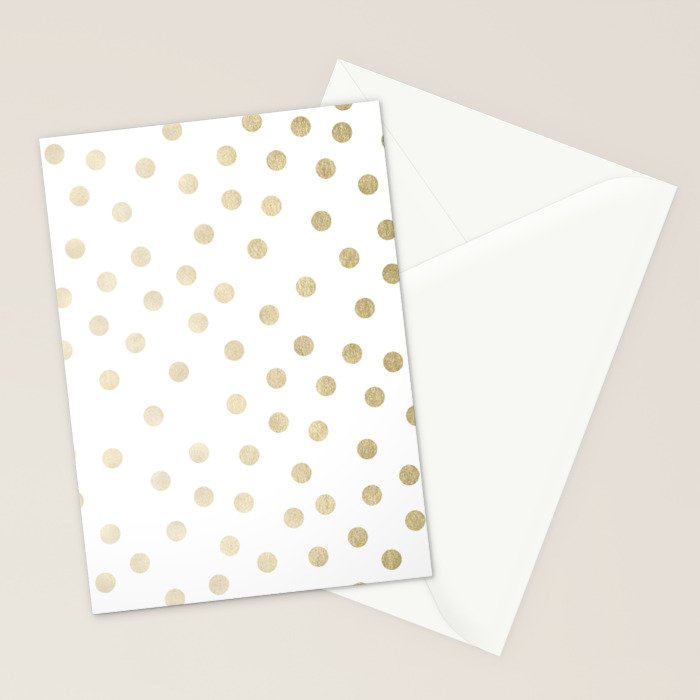 Stylish Gold Polka Dots Stationery Card Gallery Image 2