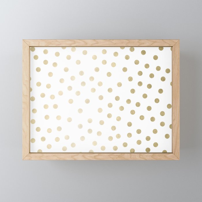 Stylish Gold Polka Dots Mini Art Print Gallery Image 1