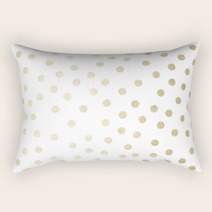 Stylish Gold Polka Dots Rectangular Pillow Gallery Image 2