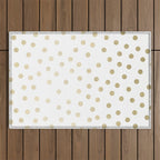 Stylish Gold Polka Dots Outdoor Rug Gallery Image 1