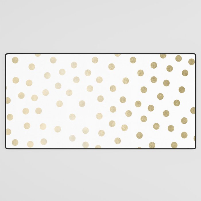 Stylish Gold Polka Dots Desk Mat Gallery Image 3