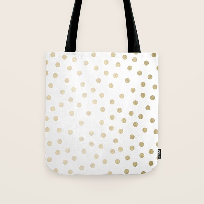 Stylish Gold Polka Dots Tote Bag Gallery Image 1