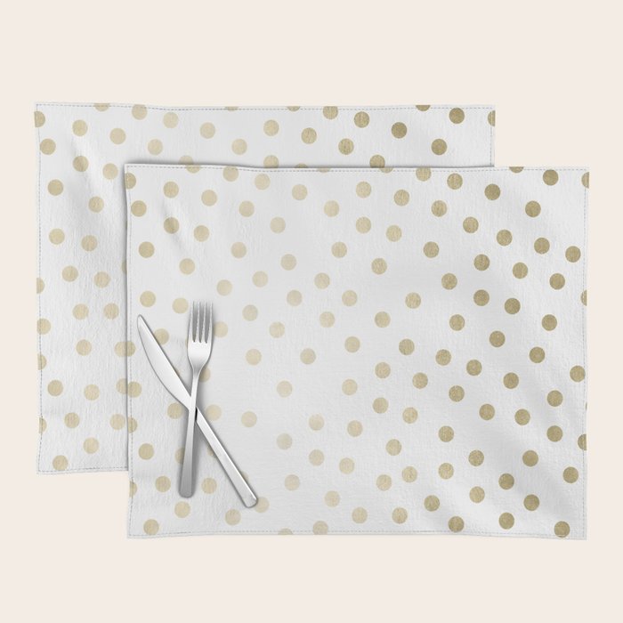 Stylish Gold Polka Dots Placemat Gallery Image 1