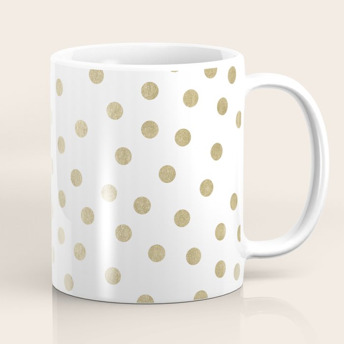 Stylish Gold Polka Dots Coffee Mug Gallery Image 1