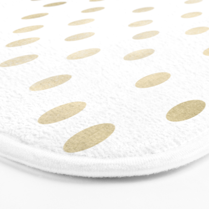 Stylish Gold Polka Dots Bath Mat Gallery Image 3