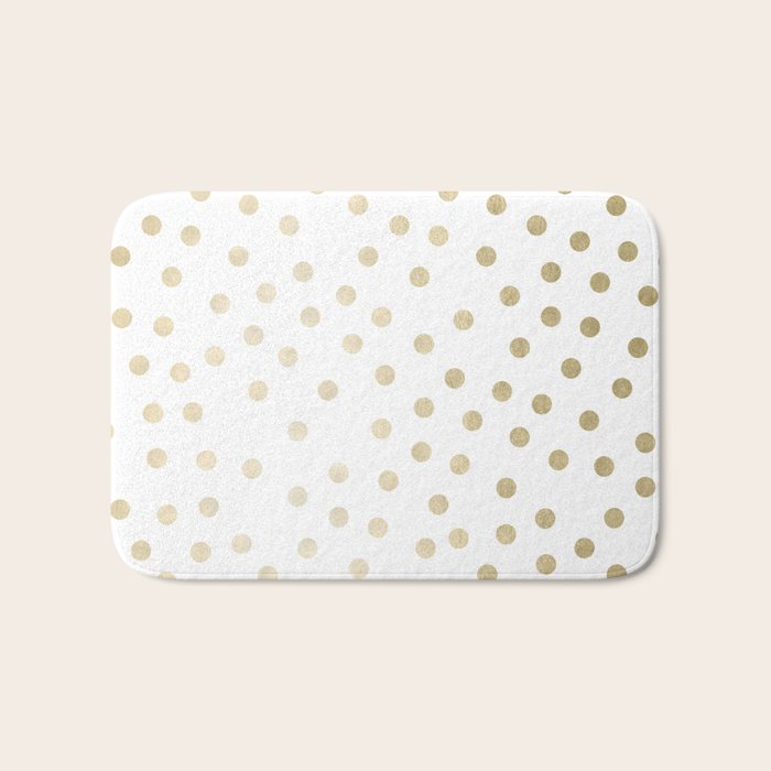 Stylish Gold Polka Dots Bath Mat Gallery Image 1