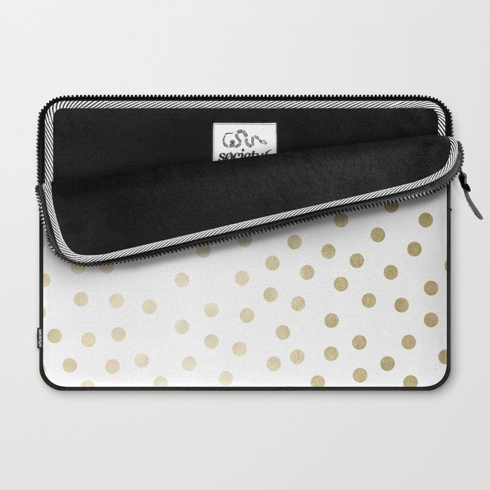 Stylish Gold Polka Dots Laptop Sleeve Gallery Image 2