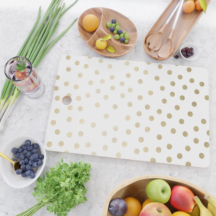 Stylish Gold Polka Dots Cutting Board Gallery Image 2