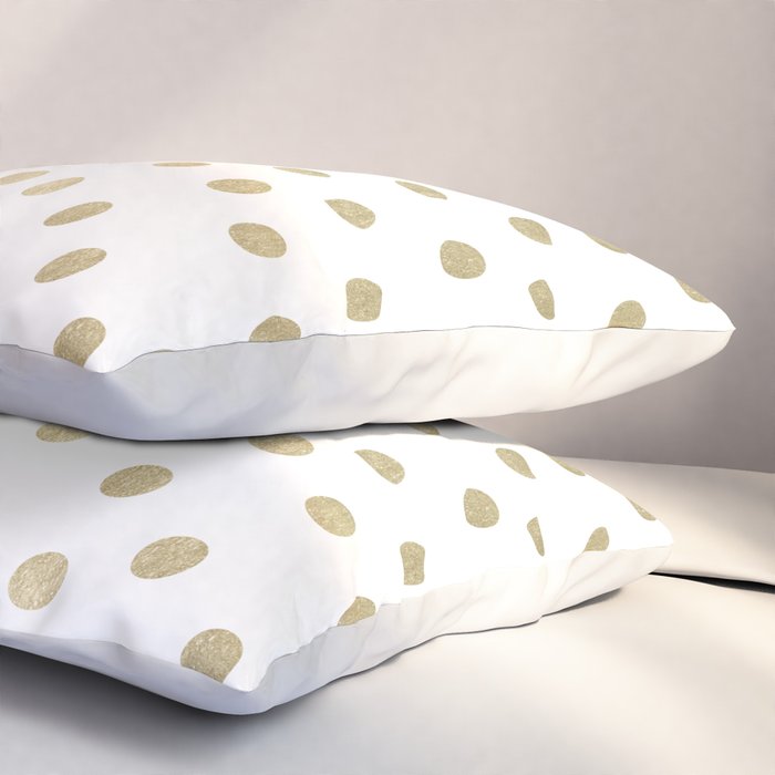 Stylish Gold Polka Dots Pillow Sham Gallery Image 3