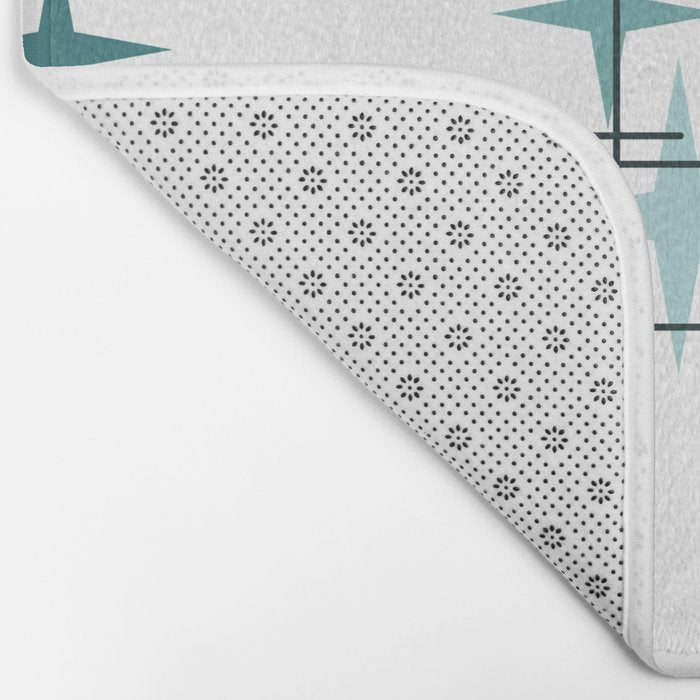 Mid Century Modern Stars (Teal) Bath Mat Gallery Image 2