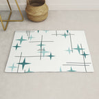 Mid Century Modern Stars (Teal) Rug Gallery Image 1