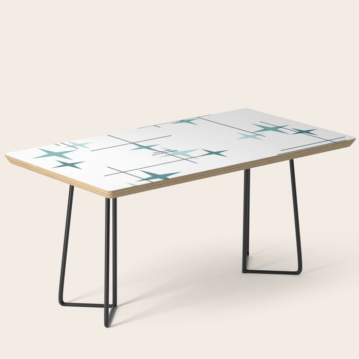 Mid Century Modern Stars (Teal) Coffee Table Gallery Image 1