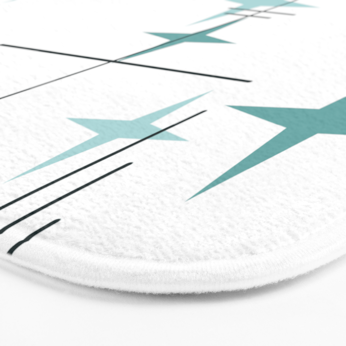 Mid Century Modern Stars (Teal) Bath Mat Gallery Image 3